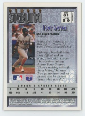 1996 Finest #61 Tony Gwynn San Diego Padres