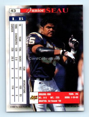 1996 Pro Line II Intense #43 Junior Seau San Diego Chargers