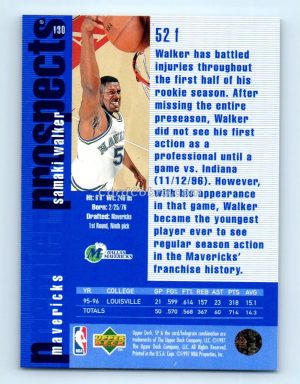 1996 SP Premier Prospects #130 Samaki Walker Dallas Mavericks