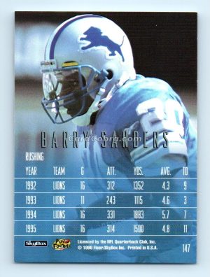 1996 SkyBox Impact Rookies #147 Barry Sanders Detroit Lions