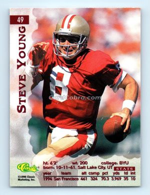 1996 Summit #49 Steve Young San Francisco 49ers