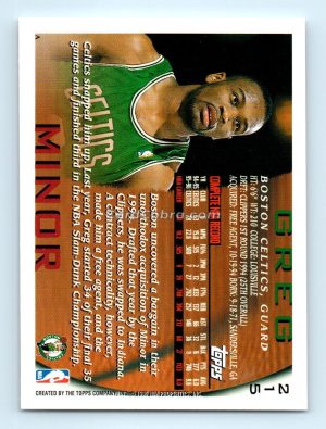 1996 Topps #215 Greg Minor Boston Celtics