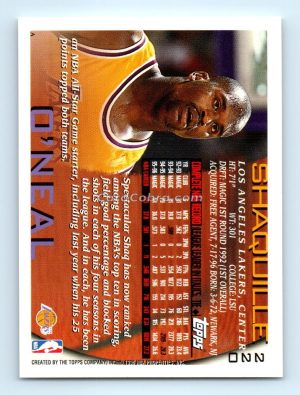 1996 Topps #220 Shaquille O'Neal Los Angeles Lakers