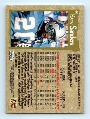 1996 Topps #40 Barry Sanders Detroit Lions