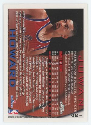 1996 Topps Chrome #137 Juwan Howard Washington Bullets