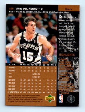 1996 Upper Deck #109 Vinny Del Negro San Antonio Spurs