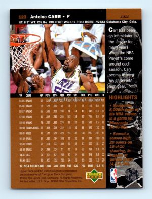 1996 Upper Deck #123 Antoine Carr Utah Jazz