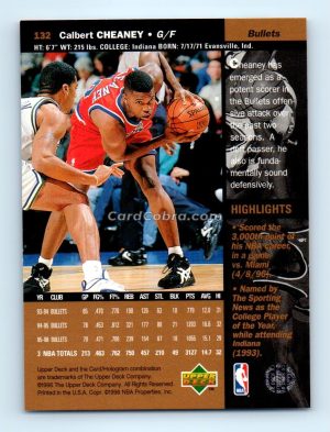 1996 Upper Deck #132 Calbert Cheaney Washington Bullets