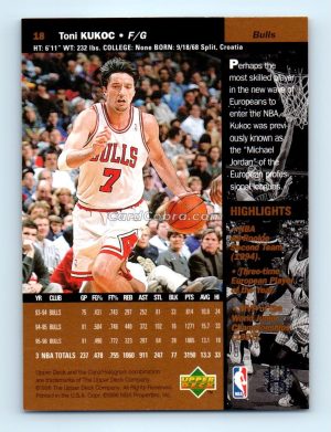 1996 Upper Deck #18 Toni Kukoc Chicago Bulls