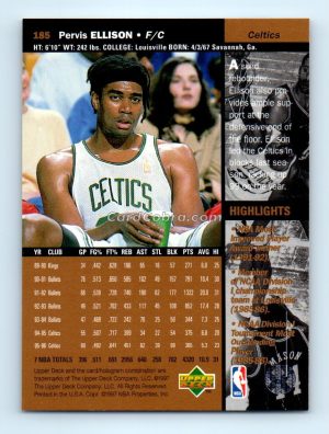 1996 Upper Deck #185 Pervis Ellison Boston Celtics