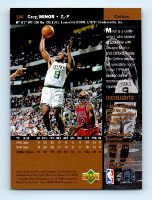 1996 Upper Deck #186 Greg Minor Boston Celtics