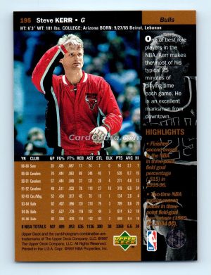 1996 Upper Deck #195 Steve Kerr Chicago Bulls