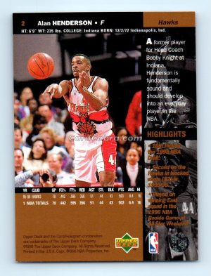 1996 Upper Deck #2 Alan Henderson Atlanta Hawks