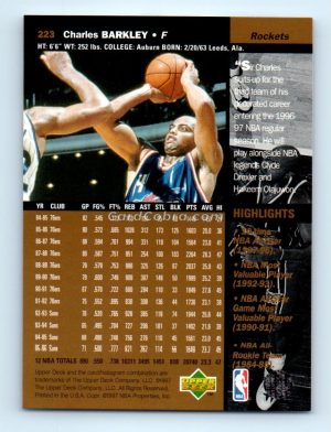 1996 Upper Deck #223 Charles Barkley Houston Rockets