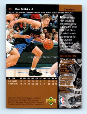 1996 Upper Deck #23 Bob Sura Cleveland Cavaliers