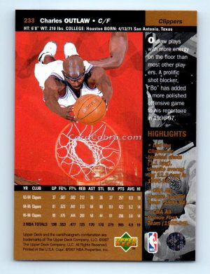 1996 Upper Deck #233 Charles Outlaw Los Angeles Clippers