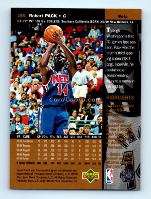 1996 Upper Deck #258 Robert Pack New Jersey Nets