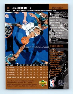 1996 Upper Deck #26 Jim Jackson Dallas Mavericks