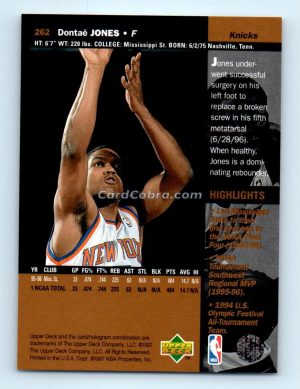 1996 Upper Deck #262 Dontae Jones New York Knicks