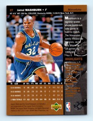 1996 Upper Deck #27 Jamal Mashburn Dallas Mavericks