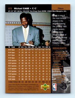 1996 Upper Deck #272 Michael Cage Philadelphia 76ers