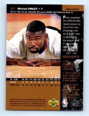 1996 Upper Deck #277 Michael Finley Dallas Mavericks