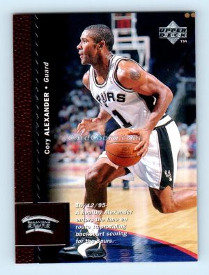 1996 Upper Deck #292 Cory Alexander San Antonio Spurs