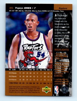 1996 Upper Deck #301 Popeye Jones Toronto Raptors