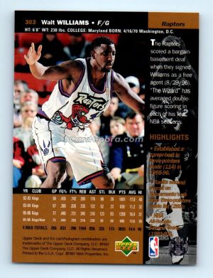 1996 Upper Deck #303 Walt Williams Toronto Raptors