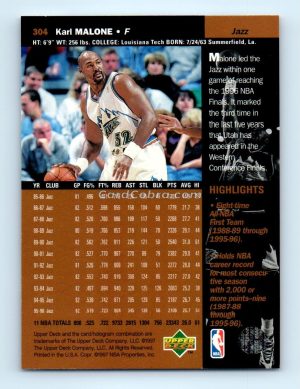 1996 Upper Deck #304 Karl Malone Utah Jazz