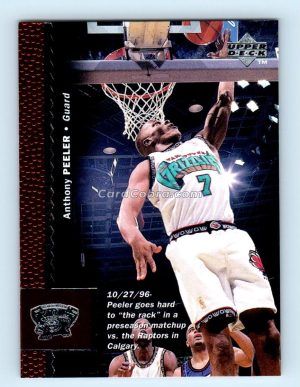 1996 Upper Deck #311 Anthony Peeler Vancouver Grizzlies