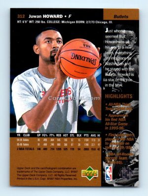 1996 Upper Deck #312 Juwan Howard Washington Bullets