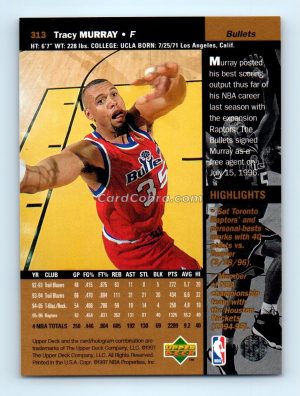 1996 Upper Deck #313 Tracy Murray Washington Bullets