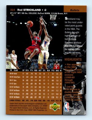 1996 Upper Deck #314 Rod Strickland Washington Bullets