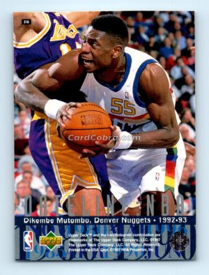 1996 Upper Deck #318 Dikembe Mutombo Atlanta Hawks/Denver Nuggets