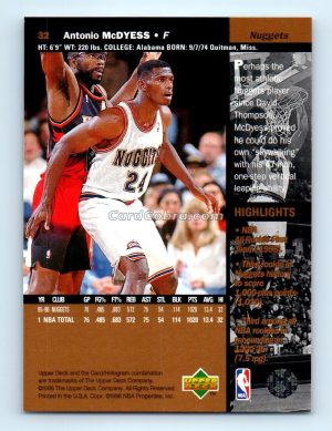 1996 Upper Deck #32 Antonio McDyess Denver Nuggets