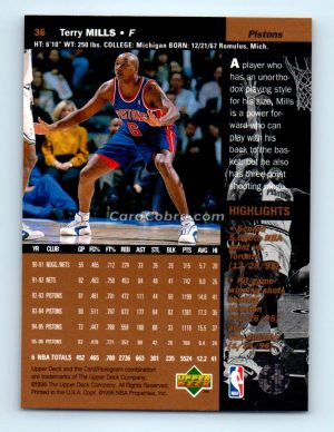 1996 Upper Deck #36 Terry Mills Detroit Pistons