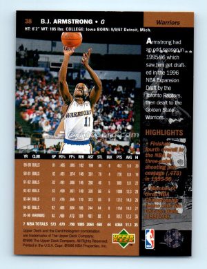 1996 Upper Deck #38 B.J. Armstrong Golden State Warriors