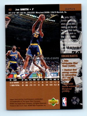 1996 Upper Deck #42 Joe Smith Golden State Warriors