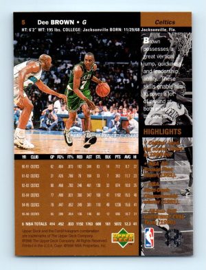 1996 Upper Deck #5 Dee Brown Boston Celtics