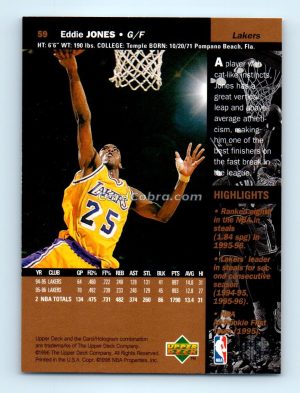 1996 Upper Deck #59 Eddie Jones Los Angeles Lakers