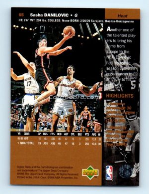 1996 Upper Deck #65 Sasha Danilovic Miami Heat