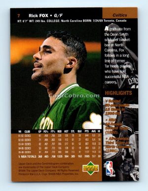 1996 Upper Deck #7 Rick Fox Boston Celtics