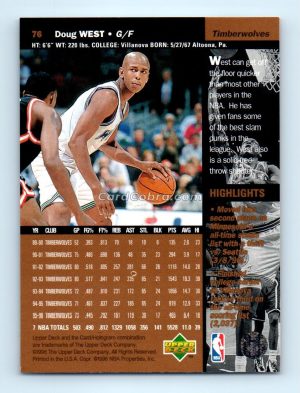 1996 Upper Deck #76 Doug West Minnesota Timberwolves