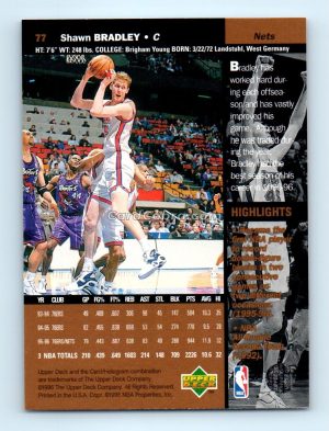 1996 Upper Deck #77 Shawn Bradley New Jersey Nets