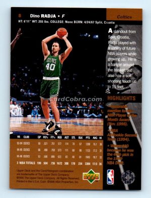 1996 Upper Deck #8 Dino Radja Boston Celtics