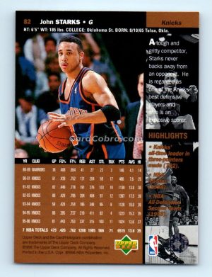 1996 Upper Deck #82 John Starks New York Knicks