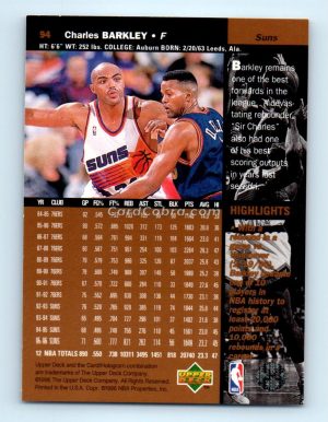 1996 Upper Deck #94 Charles Barkley Phoenix Suns