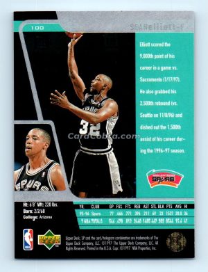 1996 Upper Deck SP #100 Sean Elliott San Antonio Spurs