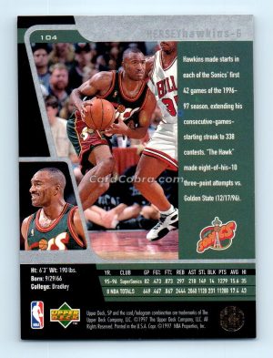 1996 Upper Deck SP #104 Hersey Hawkins Seattle SuperSonics